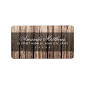 Verweerd bruin houtnerf retouradreslabel etiket (Voorkant)