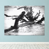 Verweerd drijfhout op de oever canvas afdruk (Insitu (Houten vloer))