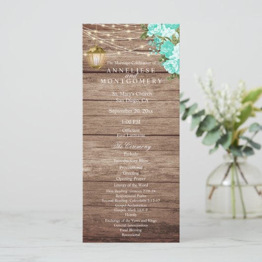 Verweerd Hout en Lantaarn - Turquoise - Programma Programmakaart (Staand voorkant)