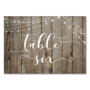 Verweerd Hout & Lichtkoordjes Tafel Zes Kaart