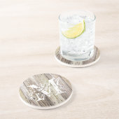 Verweerd Hout Monogrammed Sandstone Onderzetter (Zijkant)