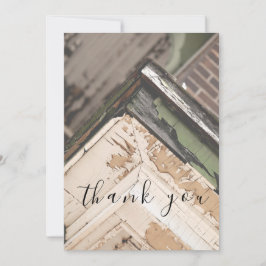 Verweerd Hout Wit Groen Vlak Dank u kaart