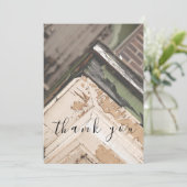 Verweerd Hout Wit Groen Vlak Dank u kaart (Staand voorkant)