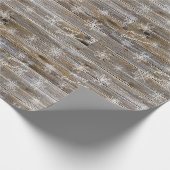 Verweerd Hout Witte Sneeuwvlokken Vrolijk Kerstfee Cadeaupapier (Hoek)