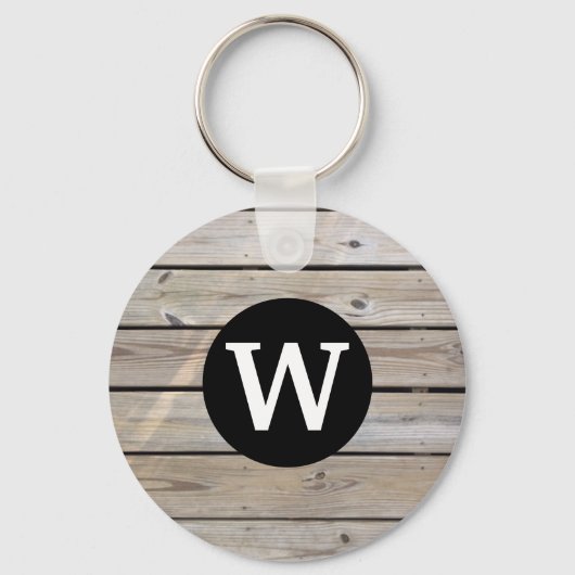 Verweerd houten monogram sleutelhanger (Voorkant)