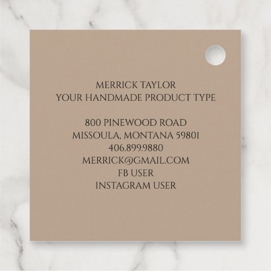 Verweerd houtproduct Hang Label (Achterkant)