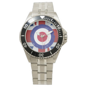 Verweerd Mod Target op zijde effect Union Jack Horloge