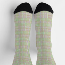 Verweerd Neutraal Salie Plaid Sokken