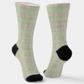 Verweerd Neutraal Salie Plaid Sokken (Gebogen)