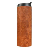 Verweerd roest metaal: oranje-rode textuur. thermosbeker (Gedraaid links)