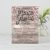 Verweerd rustiek hout en lichten elegante uitnodig kaart (Staand voorkant)