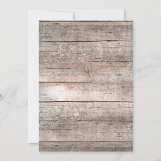 Verweerd Rustiek Hout & Lichten Elegante Uitnodigi Kaart (Achterkant)
