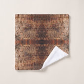 Verweerd Verouderd Hout Foto Close-up Patroon Ontw Bad Handdoek (Wasdoekje)