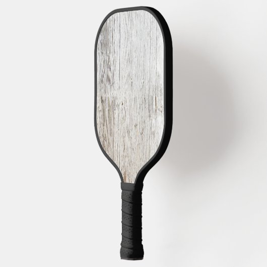 Verweerd wit gewassen hout pickleball paddle (Links)
