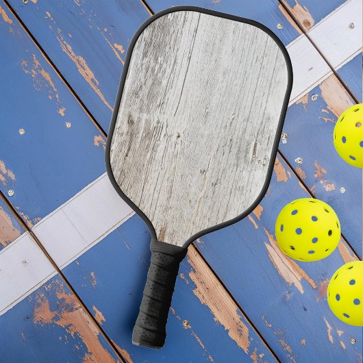 Verweerd wit gewassen hout pickleball paddle