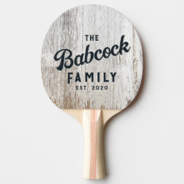 Verweerd Witgekalkt Hout Retro Familienaam Tafeltennisbatje