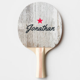 Verweerd Witgekalkt Hout Vintage Ster Handtekening Tafeltennisbatje