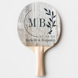 Verweerd Witgekalkt Houten Blad Trouw Monogram Tafeltennisbatje