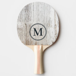 Verweerd Witgekalkt Houten Monogram Tafeltennisbatje