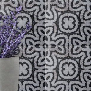 Verweerd zwart wit grijs marmer-look geometrisch tegeltje