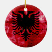 Verweerde Albanese vlag Keramisch Ornament (Achterkant)