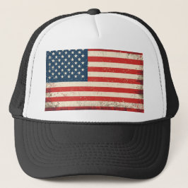 Verweerde Amerikaanse vlag Patriottische Trucker H Pet