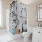 Verweerde baksteen: stadsmuur van Poster. Douchegordijn (In situ)