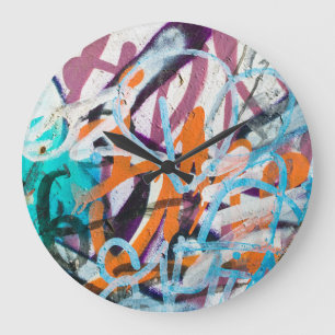 Verweerde betonnen muur, grungy textuur. grote klok