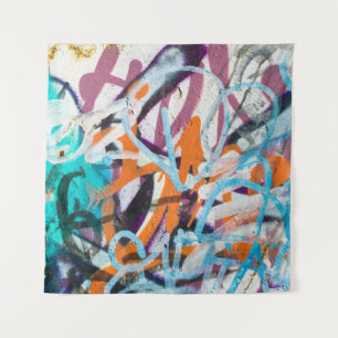 Verweerde betonnen muur, grungy textuur. wandkleed