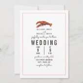 Verweerde blauwe Gingham Kreeft bruiloft Kaart (Voorkant)