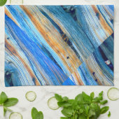 verweerde blauwe schuur planken theedoek (Gevouwen)