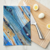 verweerde blauwe schuur planken theedoek (Quarter Fold)