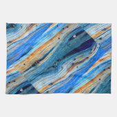 verweerde blauwe schuur planken theedoek (Horizontaal)