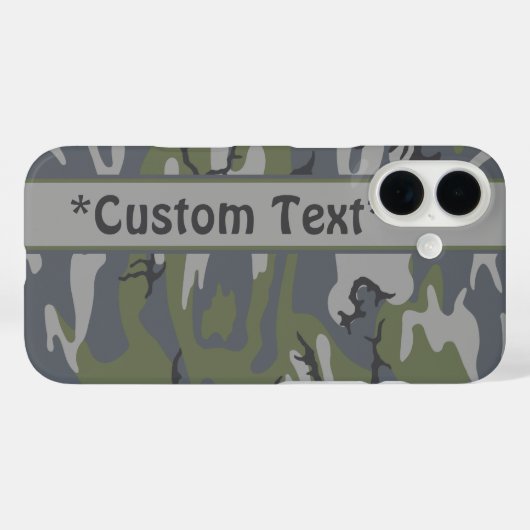 Verweerde Camouflage met Aangepaste Tekst Case-Mate iPhone Case (Achterkant (horizontaal))
