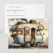 Verweerde Caravan Camper RV Aquarel Stijl Briefkaart (Voorkant / Achterkant)