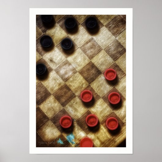 Verweerde Checkerboard Poster Print (Voorkant)