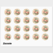 Verweerde chic,  Roze shabby chic Ronde Sticker (Vel)