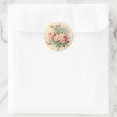 Verweerde chic,  Roze shabby chic Ronde Sticker (Tas)