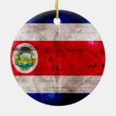 Verweerde Costa Ricaanse vlag Keramisch Ornament (Achterkant)