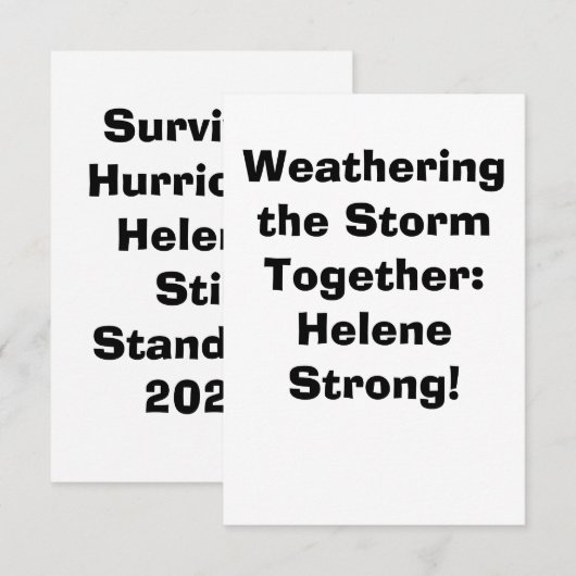 Verweerde de woede van Helene! Helene 2024 TY Kaar Bedankkaart (Voorkant / Achterkant)