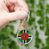Verweerde Dominica vlag Sleutelhanger (Hand)