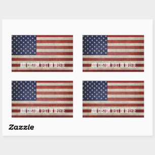 Verweerde, gedesdistressed Amerikaanse vlag Rechthoekige Sticker