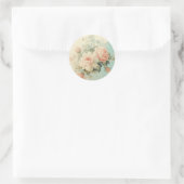 Verweerde Glamour, Roze & Blauw Shabby Chic Ronde Sticker (Tas)