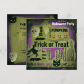 Verweerde Halloween-feestuitnodiging Kaart (Voorkant / Achterkant)