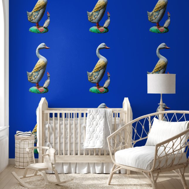 Verweerde Houten Eenden Behang (Kinderen)