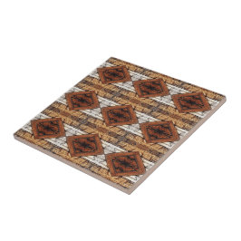 Verweerde Houten Planken Diamant Patroon Mixed Med Tegeltje
