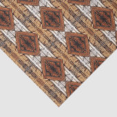 Verweerde Houten Planken Diamant Patroon Mixed Med Tissuepapier (Detail)