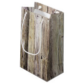 Verweerde houten planken met rustieke Patina Klein Cadeauzakje (Achterkant Gekanteld)