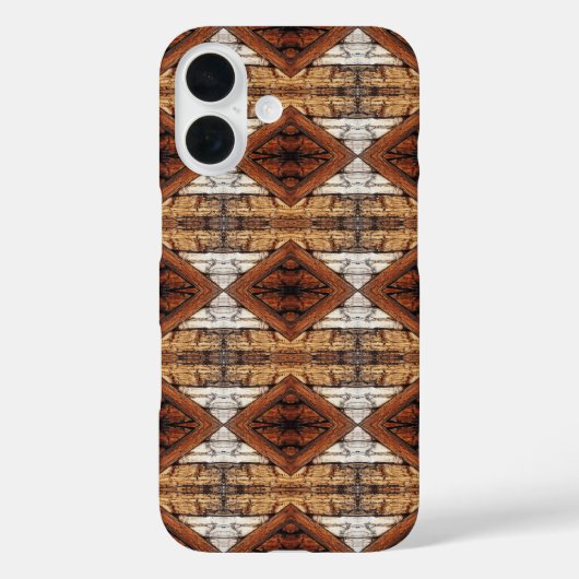 Verweerde Houten Planken Ruitpatroon Mixed Media Case-Mate iPhone Case (Achterkant)