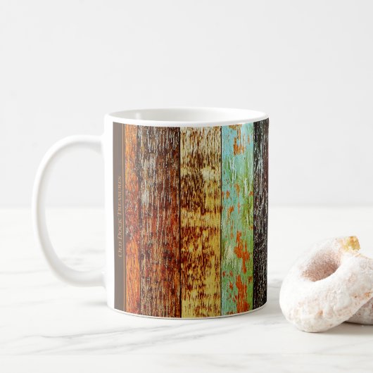 Verweerde Houten Stijl Mok (Met donut)